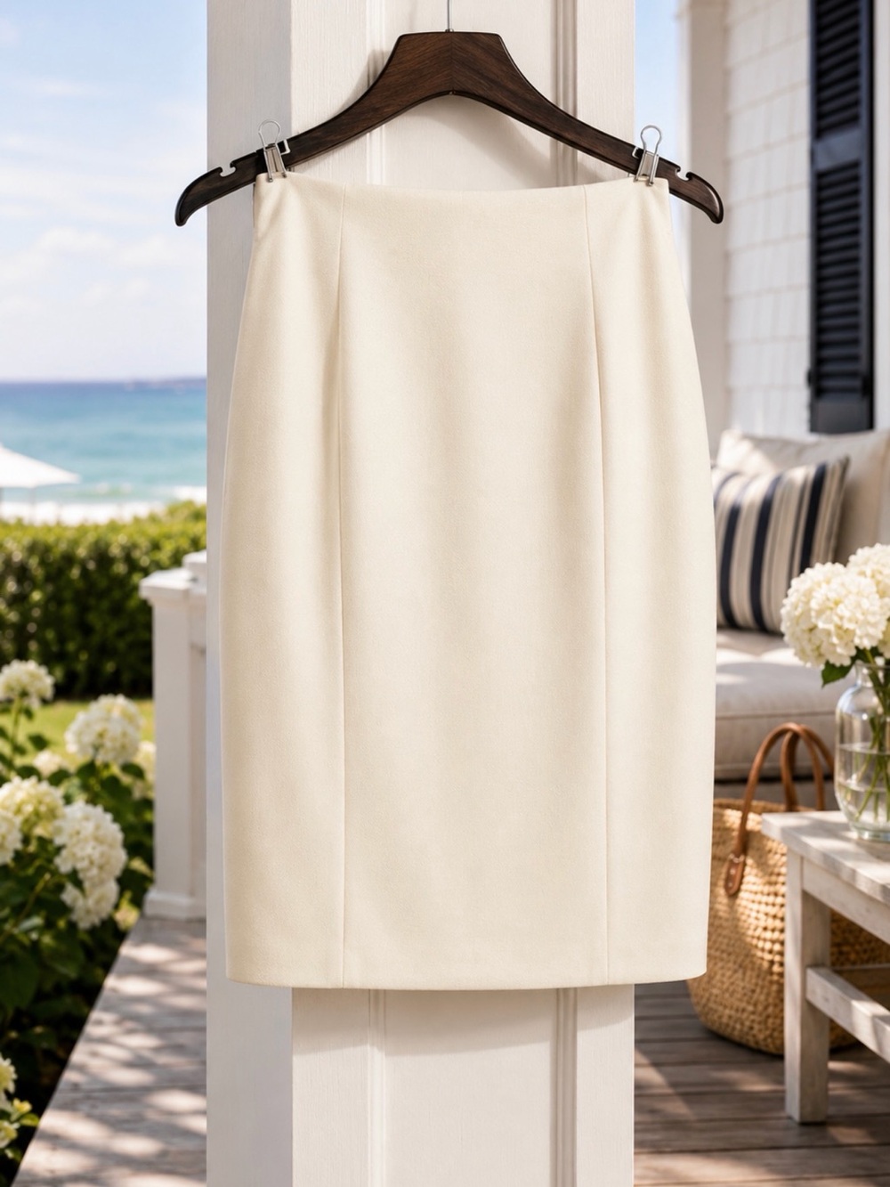 Better Be Cream faux letter Pencil Skirt size m